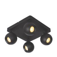 Lucide FAVORI - Plafondspot - 4xGU10 - Zwart - thumbnail