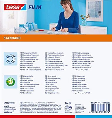 tesa 57225-00001-02 Plakband tesafilm Transparant (l x b) 33 m x 19 mm 1 stuk(s) tesa 57225-00001-02 Plakband tesafilm Transparant (l x b) 33 m x 19 mm 1 stuk(s)