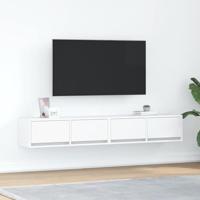 Tv-meubelen 2 st 80x31x25,5 cm bewerkt hout wit - thumbnail