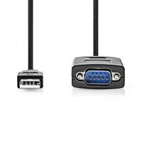 Converter | USB A male naar RS232 male | USB 2.0 | 0,9 m kabel - thumbnail
