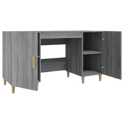 Bureau 140x50x75 cm bewerkt hout grijs sonoma eikenkleurig - thumbnail