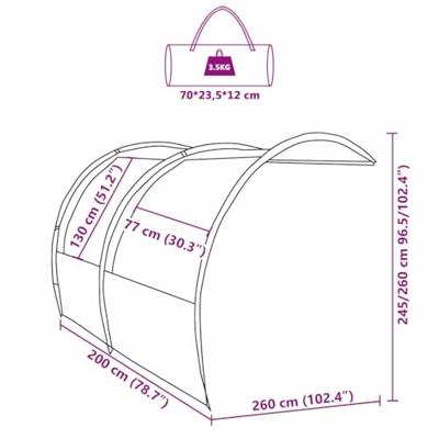 VidaXL Waterbestendige tarp boog met dak VidaXL Waterbestendige tarp boog met dak