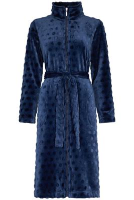 Damesbadjas rits blauw - fleece-(40-42) M