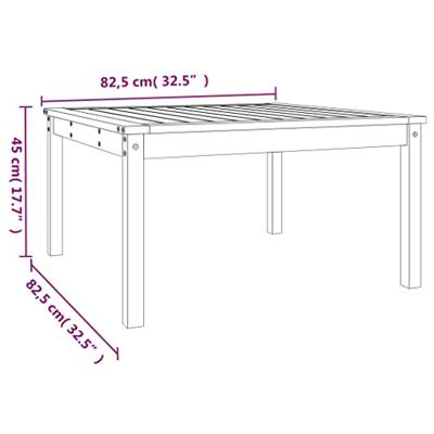 Tuintafel 82,5x82,5x45 cm massief grenenhout grijs