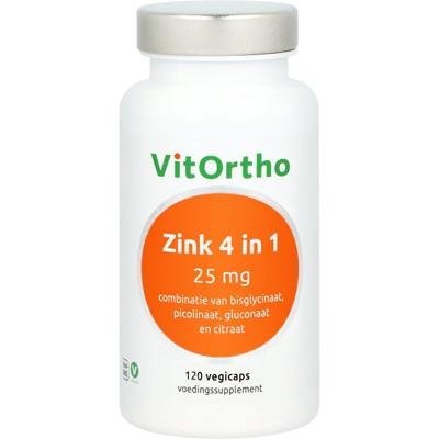 VitOrtho Zink 4 in 1 120 Vegetarische capsules VitOrtho Zink 4 in 1 120 Vegetarische capsules