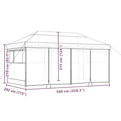 VidaXL Partytent inklapbaar pop-up met 4 zijwanden bordeauxrood VidaXL Partytent inklapbaar pop-up met 4 zijwanden bordeauxrood