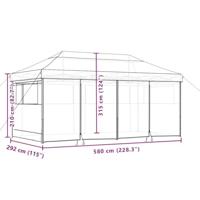 Partytent inklapbaar pop-up met 4 zijwanden bordeauxrood - thumbnail