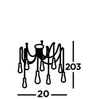 Searchlight 9-lichts pendelSquiggle Spider - 9669-9BK - thumbnail