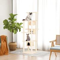 Bussandri Exclusive - Kattenmeubel met sisal krabpalen 169 cm crèmekleurig - thumbnail