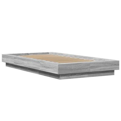 Bedframe bewerkt hout grijs sonoma eikenkleurig 90x190 cm