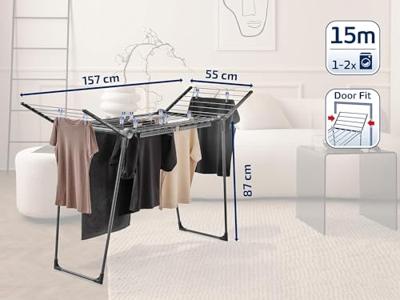 Leifheit Droogrek Pegasus 150 Solid Slim Zwart