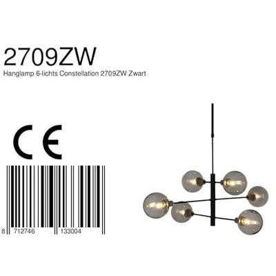 Steinhauer Hanglamp Constellation 6 lichts Ø 105 cm 2709 zwart Steinhauer Hanglamp Constellation 6 lichts Ø 105 cm 2709 zwart