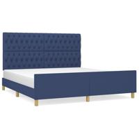 Bedframe met hoofdeinde stof blauw 180x200 cm - thumbnail