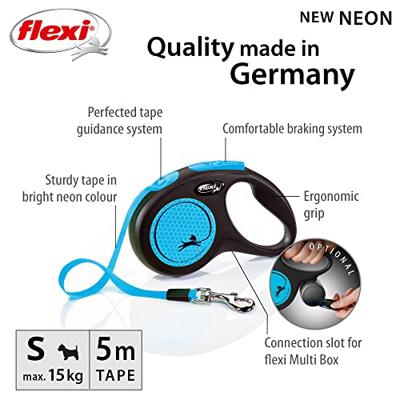 Flexi rollijn new classic neon tape zwart / blauw Flexi rollijn new classic neon tape zwart / blauw