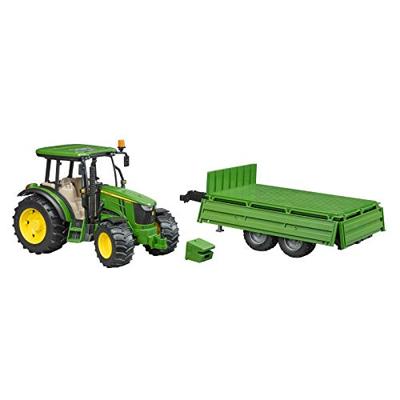 Bruder john deere tractor 5115 m met aanhanger 1:16