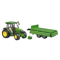Bruder John Deere tractor met aanhanger - thumbnail