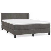 Boxspring met matras fluweel donkergrijs 140x190 cm - thumbnail