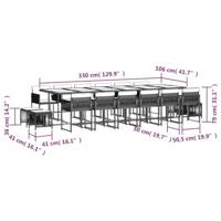 17-delige Tuinset met kussens poly rattan bruin - thumbnail