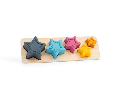 Bigjigs houten vormenpuzzel sterren - 5st.