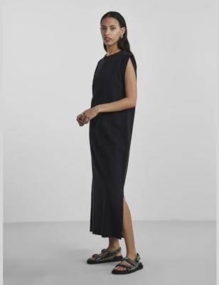 PCCHILLI Summer Sweat Dress - Loungewear Dress - Lang katoenen dames nachthemd - thumbnail