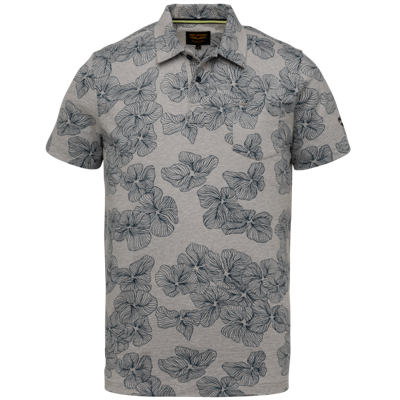 PME Legend regular fit polo met all over print blauw