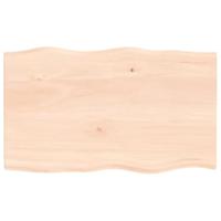 Tafelblad natuurlijke rand 100x60x2 cm massief eikenhout - thumbnail