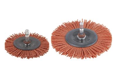 Wolfcraft Nylon-draadborstel | Rood | 6-kant schacht | Ø75mm | 1 stuk - 1500000