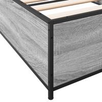 Bedframe bewerkt hout en metaal grijs sonoma eiken 100x200 cm - thumbnail