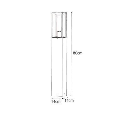 QAZQA Staande buitenlamp zwart met smoke 80 cm IP44 - Charlois