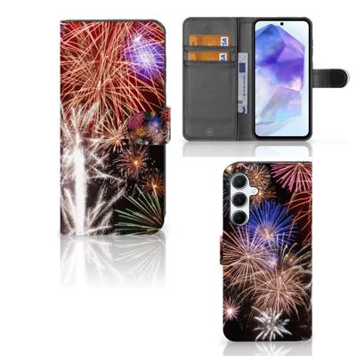 Samsung Galaxy A55 | Wallet Case | met Pasjes | Vuurwerk Samsung Galaxy A55 | Wallet Case | met Pasjes | Vuurwerk