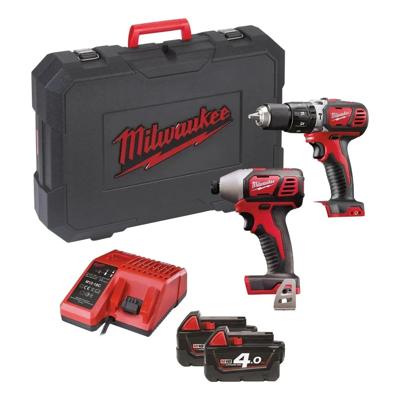 Milwaukee M18 BPP2C-402C Accu combiset 2-delig (BPD + BID) 18V 4.0Ah in koffer - 4933443552