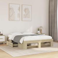 Bedframe zonder matras hout sonoma eikenkleurig 140x190 cm - thumbnail