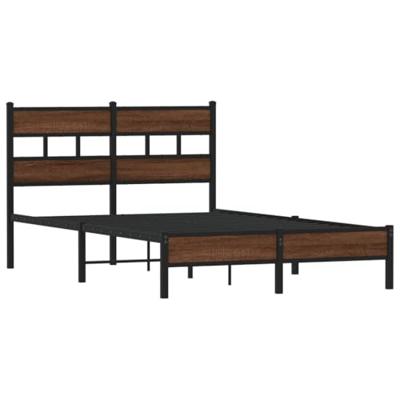 Bedframe zonder matras bewerkt hout bruin eikenkleur 120x200 cm Bedframe zonder matras bewerkt hout bruin eikenkleur 120x200 cm