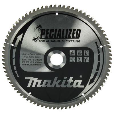 Makita Afkortzaagblad voor Aluminium | Specialized | Ø 260mm Asgat 30mm 80T - B-33320