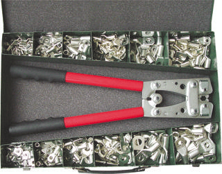 Assortiment met 240 Buiskabelschoenen van 10 t/m 50 mm2, in