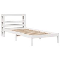 Bedframe zonder matras massief grenenhout wit 75x190 cm - thumbnail