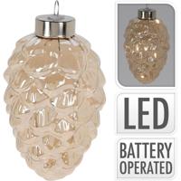 Glazen dennenappel 4-LED 11cm - thumbnail