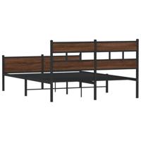 Bedframe zonder matras bewerkt hout bruin eikenkleur 140x190 cm - thumbnail
