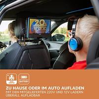 Lenco Draagbare 9" DVD-speler met USB-koptelefoon en montagebeugel Blauw / Zwart - DVP-910BU - thumbnail
