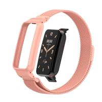 By Qubix - Milanese loop bandje met case - Roze - Xiaomi Smart Band 7 Pro - thumbnail