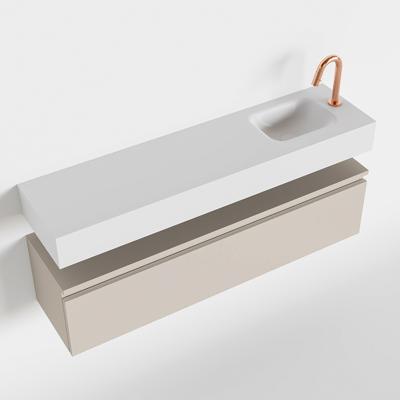 MONDIAZ ANDOR 120cm toiletmeubel linen. LEX 120cm wastafel talc rechts 1 kraangat MONDIAZ ANDOR 120cm toiletmeubel linen. LEX 120cm wastafel talc rechts 1 kraangat