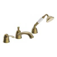 Badrandkraan Tres Clasic Mengkraan Incl. Handdouche Verouderd Messing Mat - thumbnail