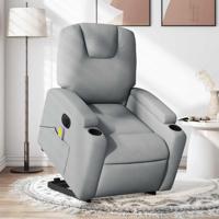 Sta-op-massagestoel elektrisch verstelbaar stof lichtgrijs - thumbnail