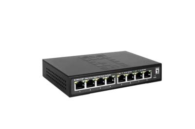 LevelOne ges-2108p hilbert 8-port gigabit poe smart lite managed l2 switch, 8x poe, 112w, 802.3at/af