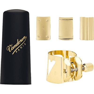 Vandoren LC090P Optimum V-16 gouden eboniet ligatuur voor bariton saxofoon Vandoren LC090P Optimum V-16 gouden eboniet ligatuur voor bariton saxofoon