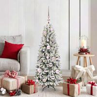 VidaXL Kunstkerstboom wit 120 cm pvc en plastic en staal en pe - thumbnail