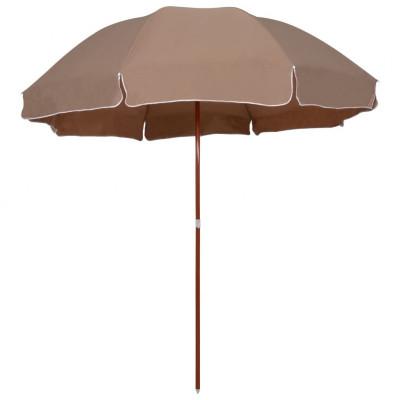 Parasol met stalen paal 300 cm taupe