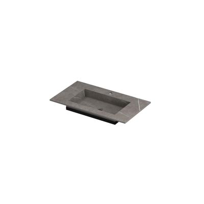 INK Post Wastafel Keramische Slab Envelop Bak met 1 Kraangat - 800x450x10 mm - Armani Grey Mat
