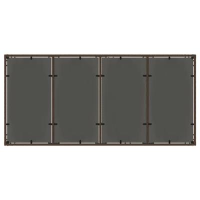 Tuintafel met glazen blad 190x90x75 cm poly rattan bruin