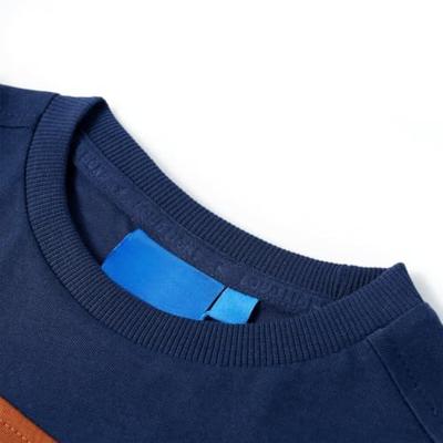 Kindershirt met lange mouwen dinosaurusprint 92 marineblauw